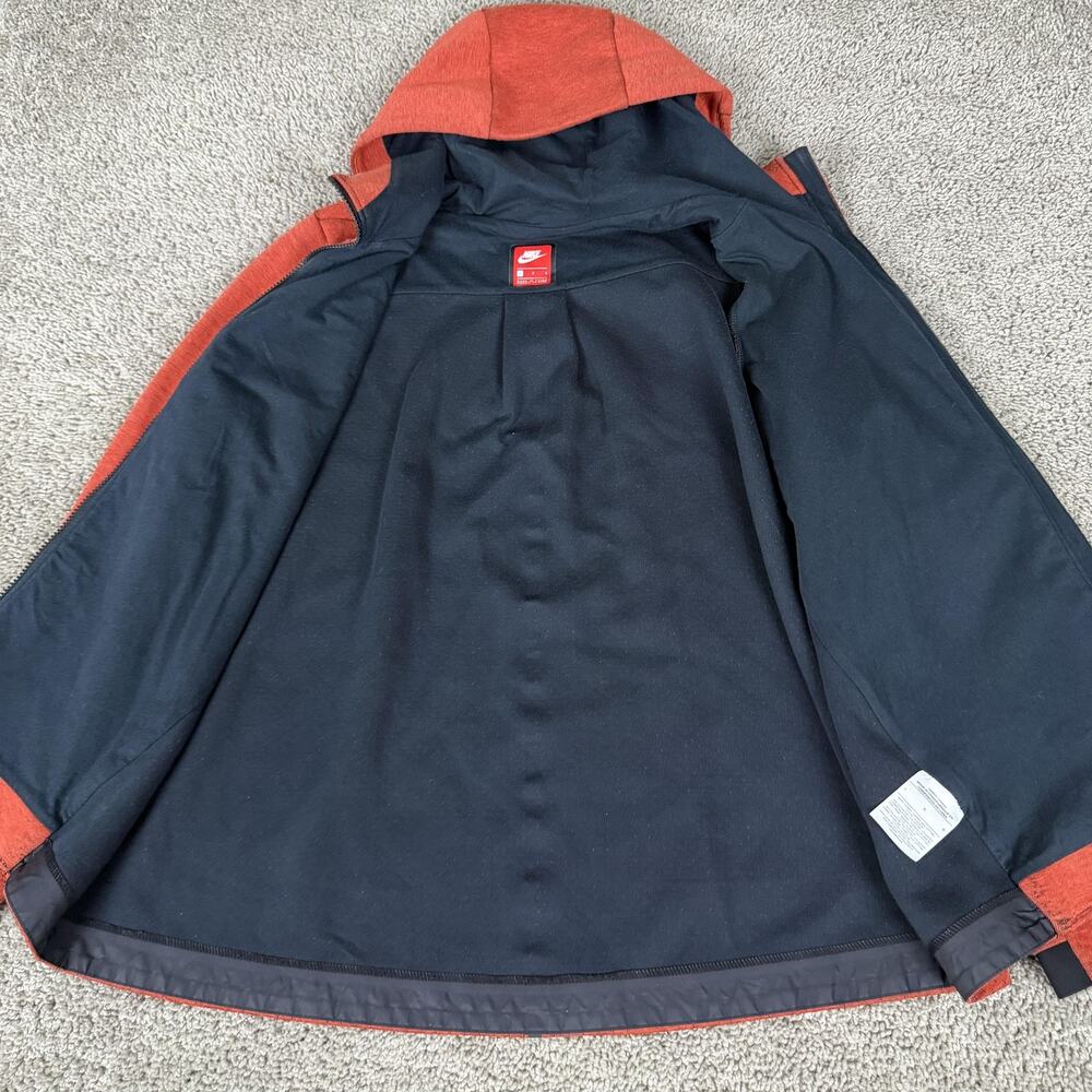 Nike Tech Fleece Hoodie Womens L Orange Full Zip Lined Jacket Sweatshirt Swoosh - Picture 5 of 12
